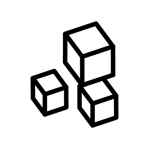 ثلاث صناديق مكدّسة