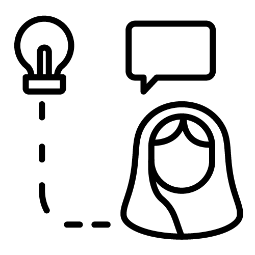 امرأة بفكرة وفقاعة كلام