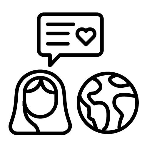 امرأة مع كرة أرضية وتعليق