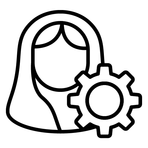 موظفة مع ترس