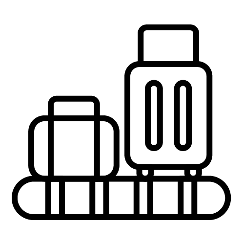 أمتعة سفر على سير