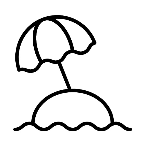 شاطئ مع مظلة