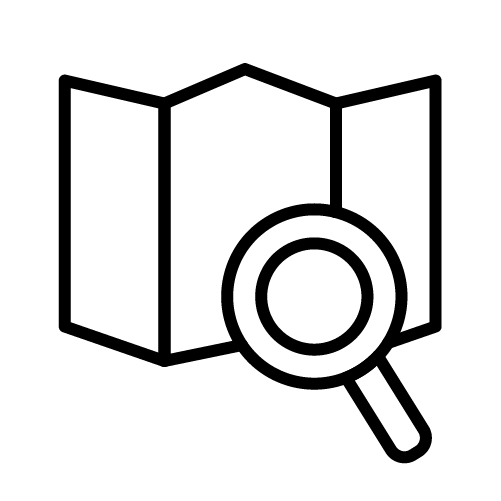 خريطة صماء مع عدسة مكبرة