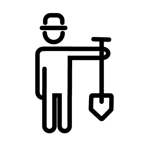 مزارع مع أداة حفر